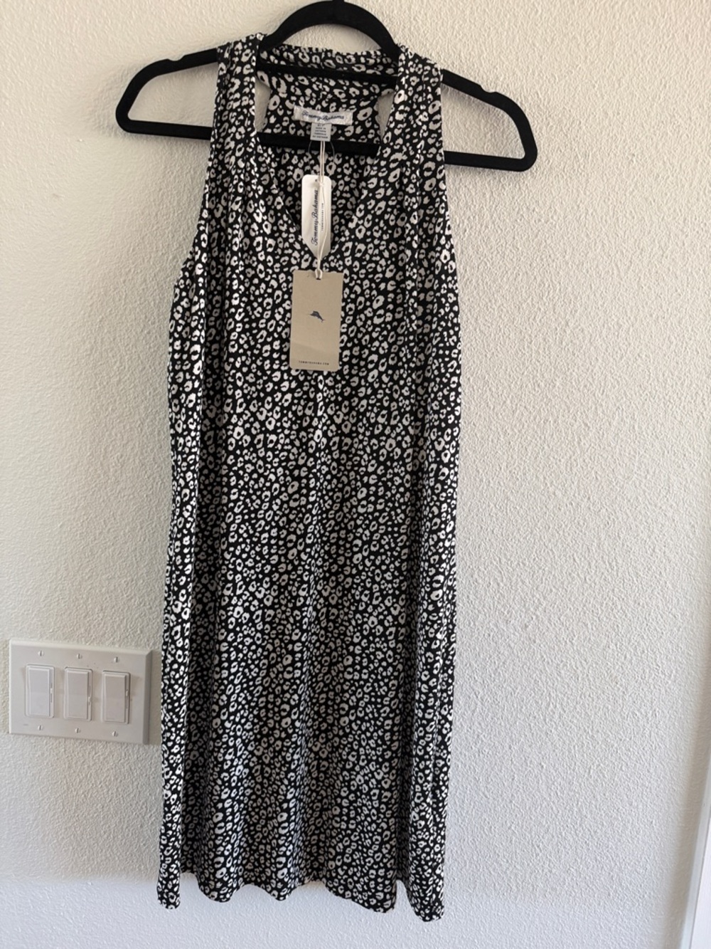 NWT Tommy Bahama Sandy Dpots Dress Sleeveless Black and White